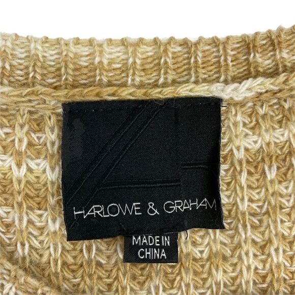 Harlowe & Graham Womens Knit Sweater XS Brown Beige Long Sleeve - Picture 4 of 8